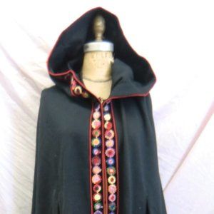 Black Romantic Floor Length  Cape/ hood
